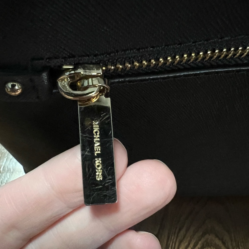 Michael Kors Black Top Handle Satchel with Gold Hardware - Picture 5 of 10